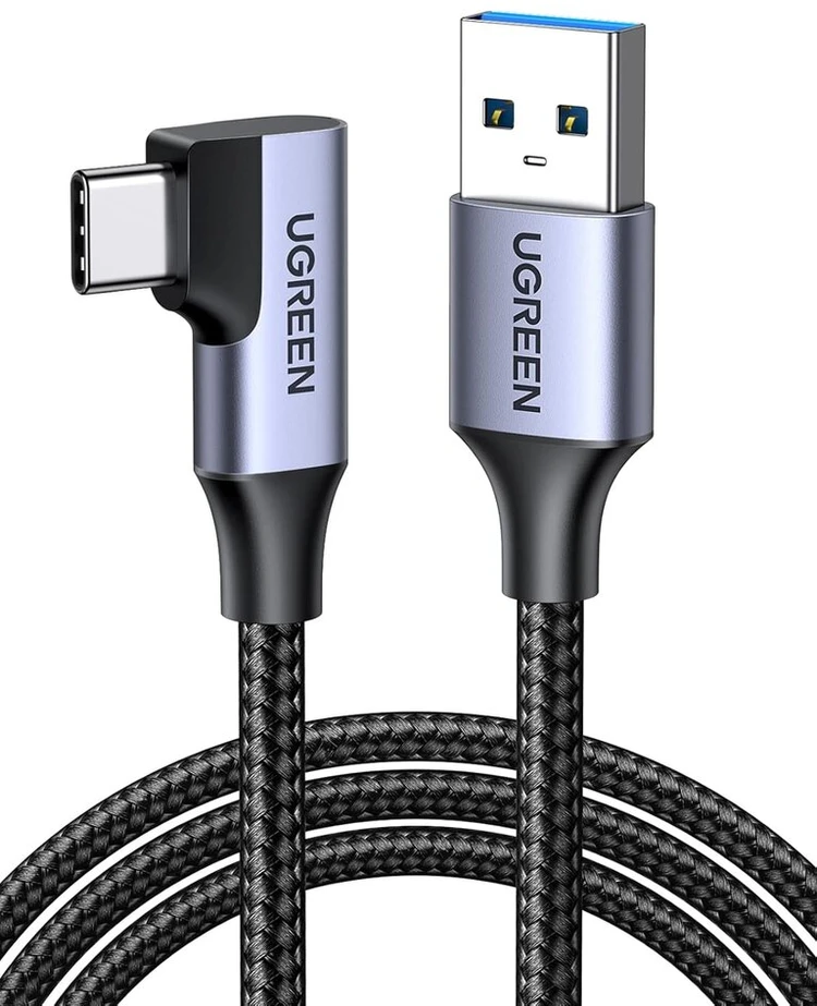 Ugreen usb c kabelis 5 gbps usb c įkrovimo kabelis kampu 90 laipsnių usb į usb c kabelis usb type c kabelis suderinamas su galaxy s23 s22 s10 a73, a72, a53, p30 lite mi 10, note 9 iphone 15, 15 pro, 15 pro max