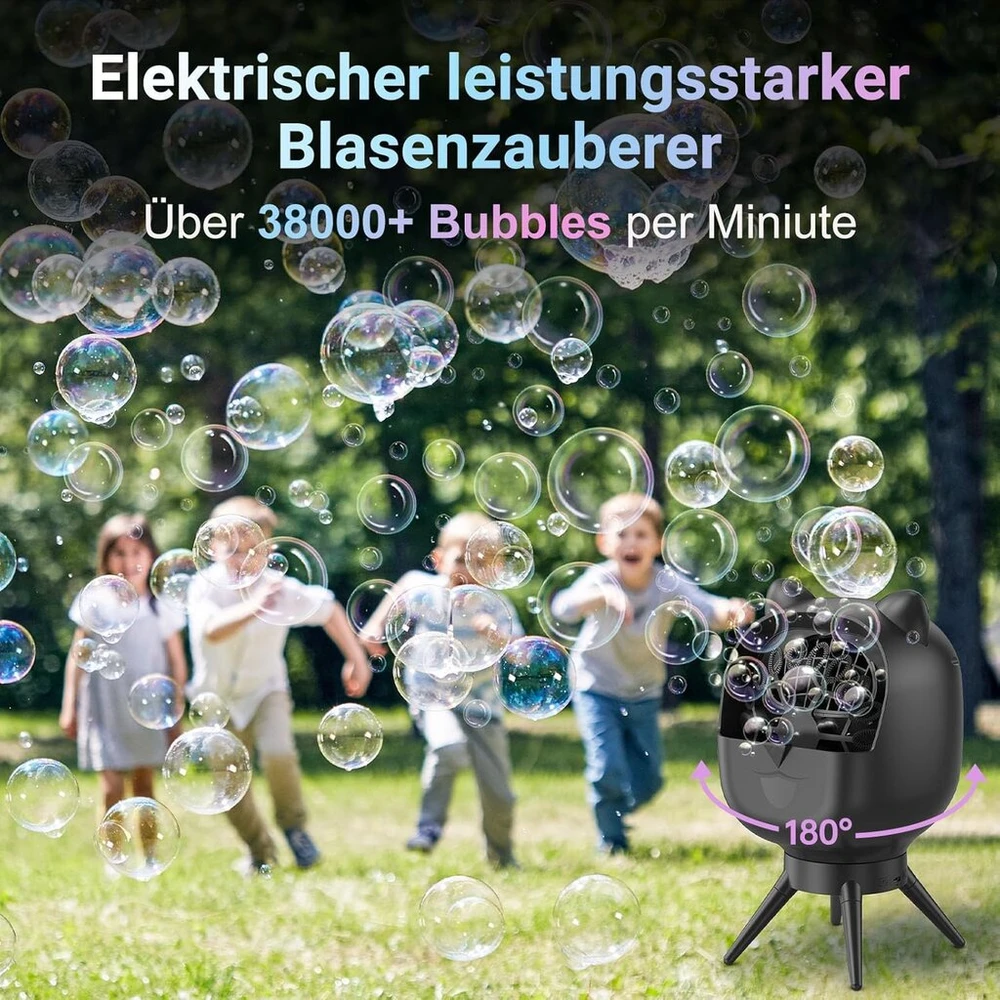 Ukcpure vaikiškas burbulų pūtiklis, automatinis sukimasis, 38000 burbulų/min, burbulų pūtiklis, automatinis burbulų pūtiklis gimtadieniui, vakarėliui, vestuvėms