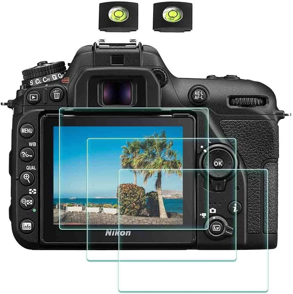 Ulbter ekrano apsauginė plėvelė, skirta nikon d7500 fotoaparatui ir karštojo bato dangtelis, stiklinė ekrano apsauga 0,3 mm kietumas 9h grūdintas, atsparus pirštų atspaudams, apsauga nuo burbuliukų ir dulkių, 3 vnt.