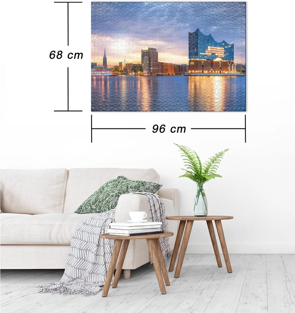 Ulmer Puzzleschmiede dėlionė "elphi" - 2000 detalių dėlionė - Elbphilharmonie Hamburge - koncertų salė ir orientyras prie Elbės Hanzos miesto Hamburgo uoste, Šiaurės Vokietija
