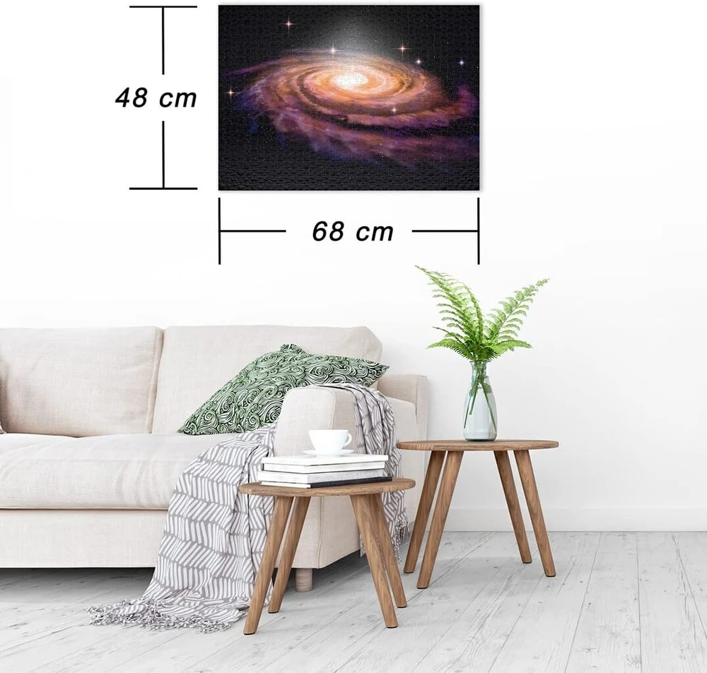 Ulmer Puzzleschmiede dėlionė "galaxy" - 1000 detalių kosmoso ir visatos dėlionė, pagaminta Vokietijoje - įspūdinga spiralinė galaktika kaip 3d iliustracija - andromedos ūkas, astronomija, galaktika, tolimasis kosmosas