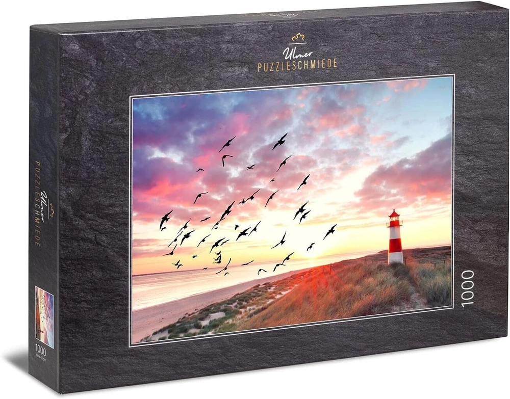 Ulmer Puzzleschmiede - dėlionė "north Sea Longing" - atmosferinė 1000 dalių kraštovaizdžio dėlionė - svajinga Šiaurės jūros pakrantė su švyturiu Sylt paplūdimyje
