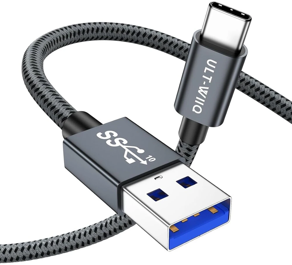 Ult-wiiq usb c greito įkrovimo kabelis qc 3.0 afc kabelis usb a į usb c 10 gbps didelės spartos duomenų perdavimo usb kabelis type c 2m kabelio įkroviklis usb c, skirtas iphone 15 ir daugiau išmaniųjų telefonų