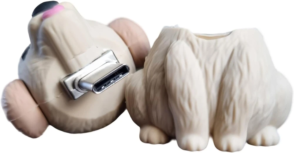 Ulticool Dog Usb atmintukas Type C 32gb, skirtas išmaniajam telefonui arba nešiojamam kompiuteriui - originalus moterims, vyrams, merginoms, paauglėms mergaitėms ar berniukams - smėlio spalvos