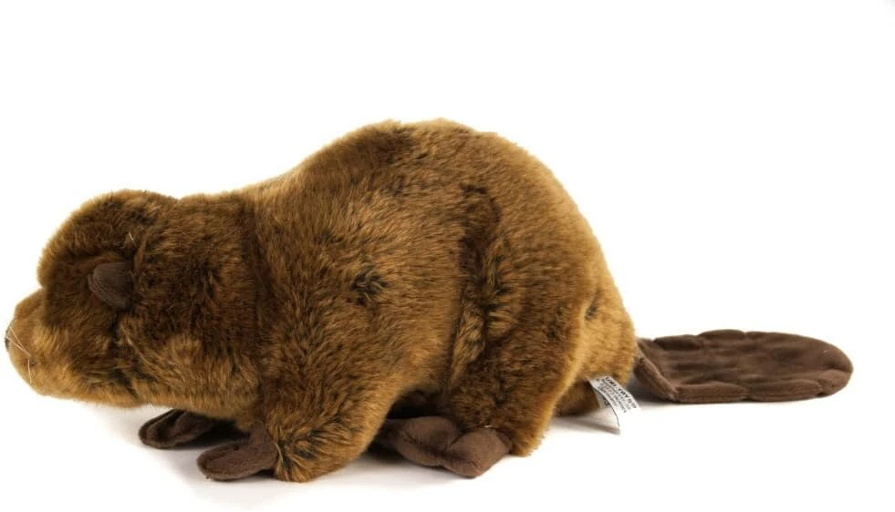 Unding Minkštas flanelinis žaislas 25 cm (40 cm su uodega) gulintis rudas graužikas pliušinis flanelinis graužiko pliušinis žaislas Uni Toys