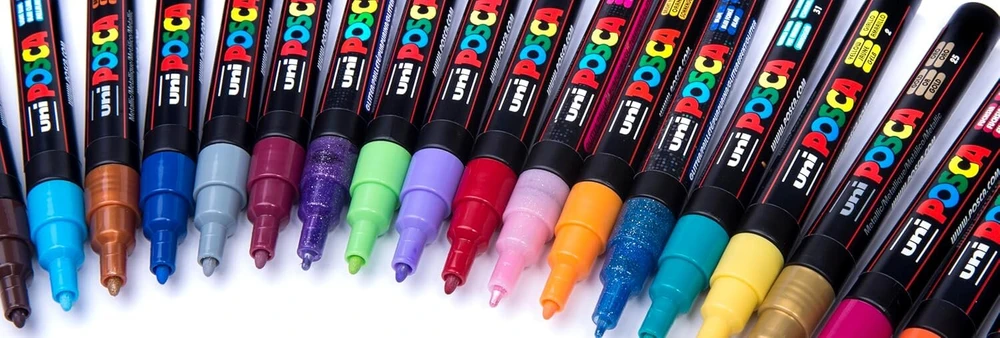 Uni Posca Pc 3m Sparkling - 8 markerių rinkinys