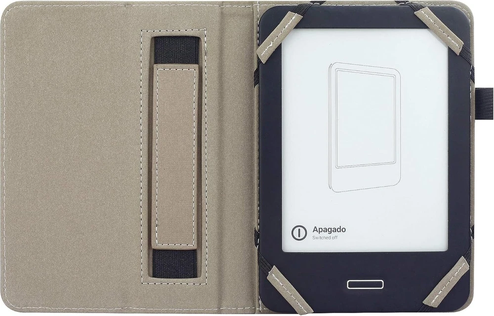 Universalus dėklas 6 colių Kindle Paperwhite Kobo el. skaityklėms, apsauginis folio dėklas su dirželiu rankai, suderinamas su Sony/kobo/tolino/pocketbook/kindle 6 colių el. skaityklėmis - tamsiai mėlynas