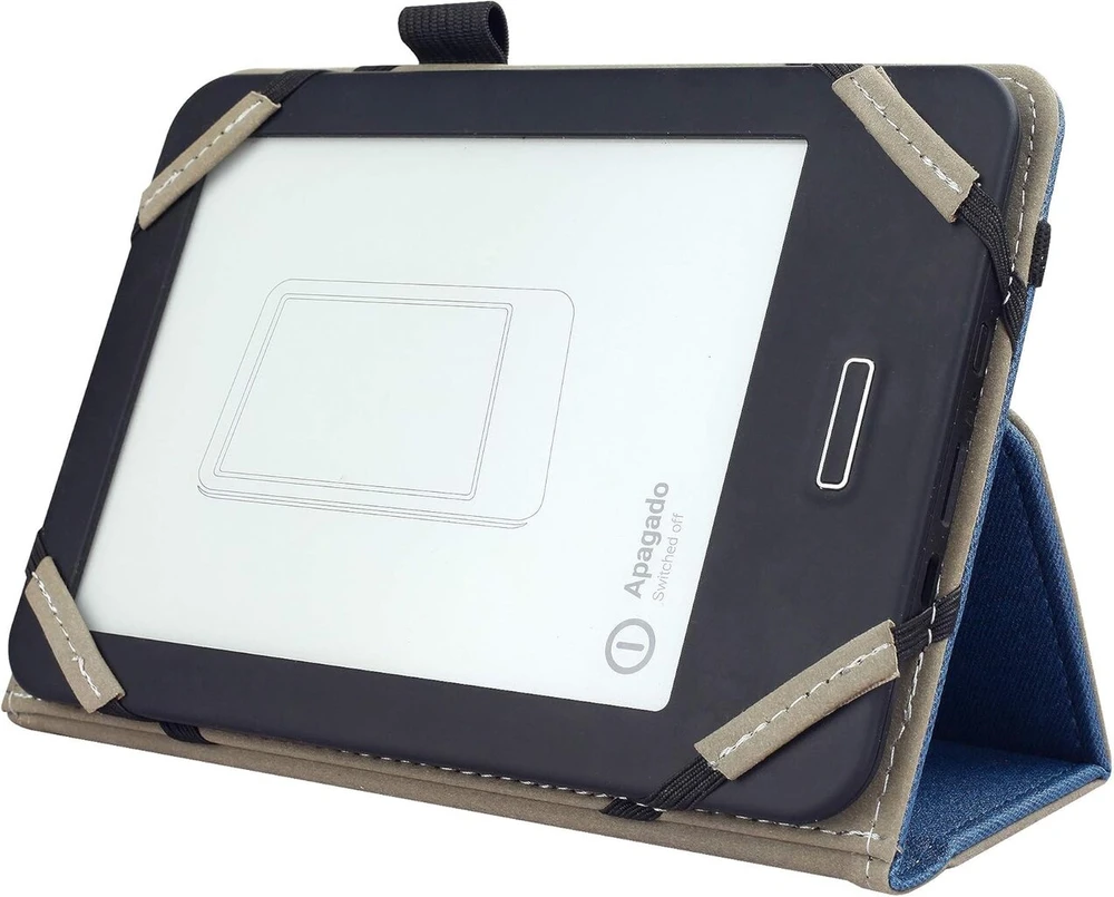 Universalus dėklas 6 colių Kindle Paperwhite Kobo el. skaityklėms, apsauginis folio dėklas su dirželiu rankai, suderinamas su Sony/kobo/tolino/pocketbook/kindle 6 colių el. skaityklėmis - tamsiai mėlynas