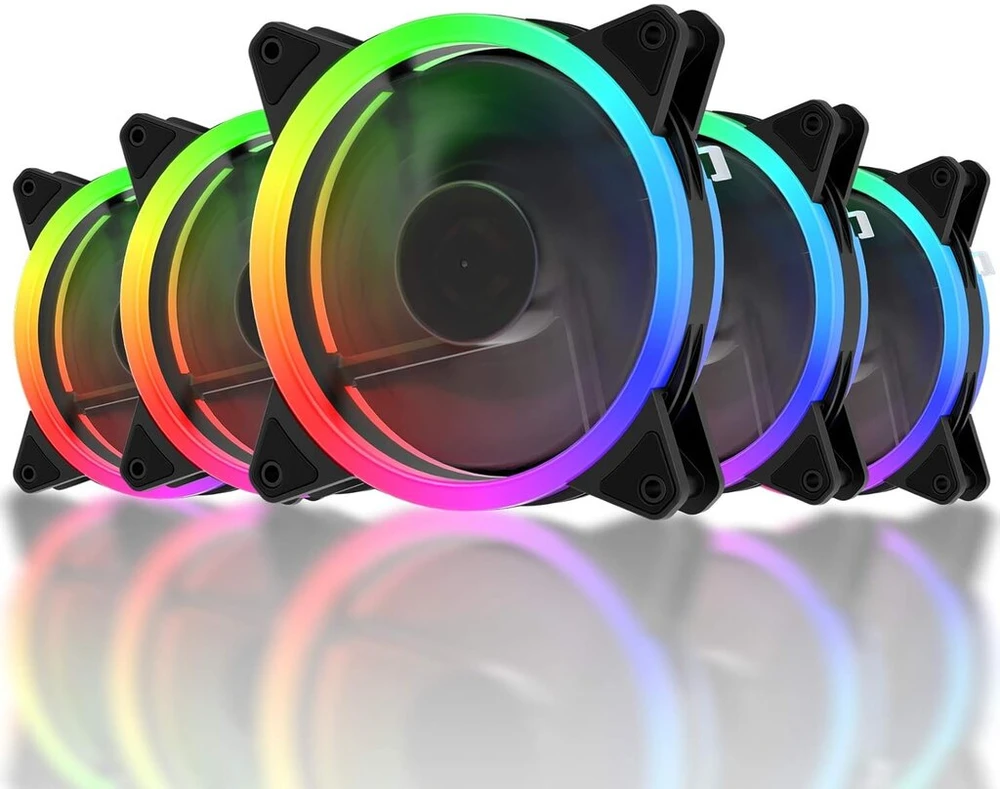 Uphere Rgb Led Kompiuterio Ventiliatorius 120mm su Valdikliu, 5 vnt.