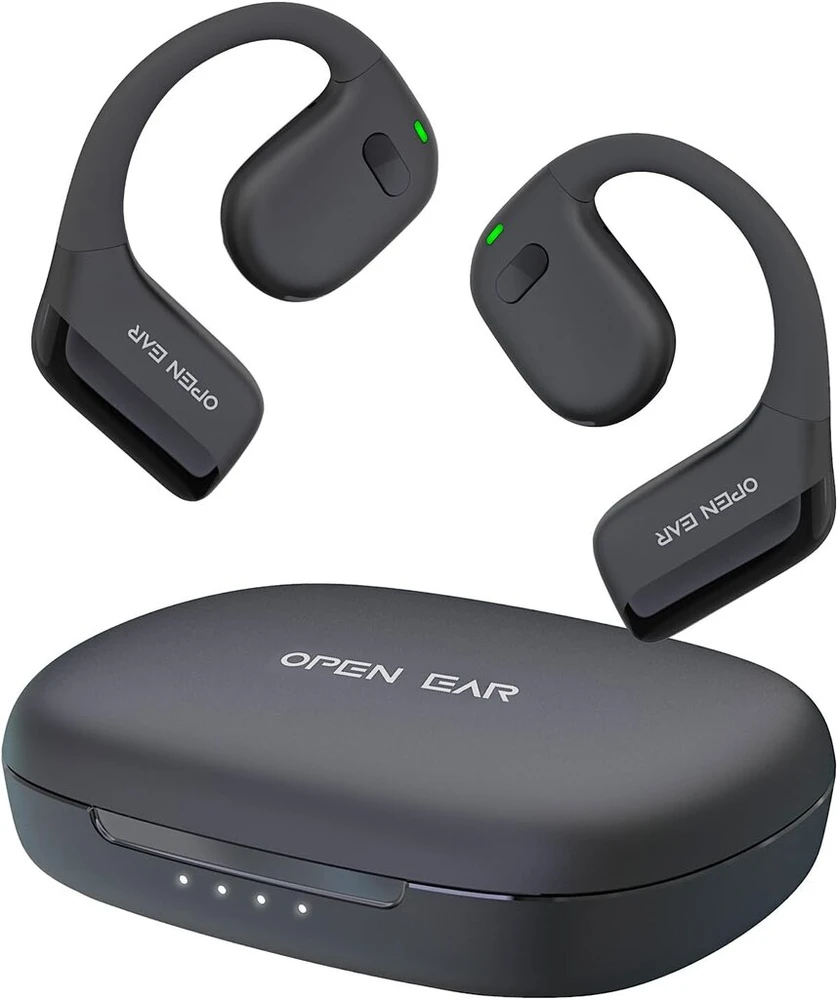 Uplayteck atviro tipo ausinės, bluetooth 5.3 ausinės su enc mikrofonu, 3d stereo garsas ir hd garso kokybė, itin patogus dizainas, 72 val. budėjimo režimas, ipx5 vandeniui atsparios ausinės bėgiojimui