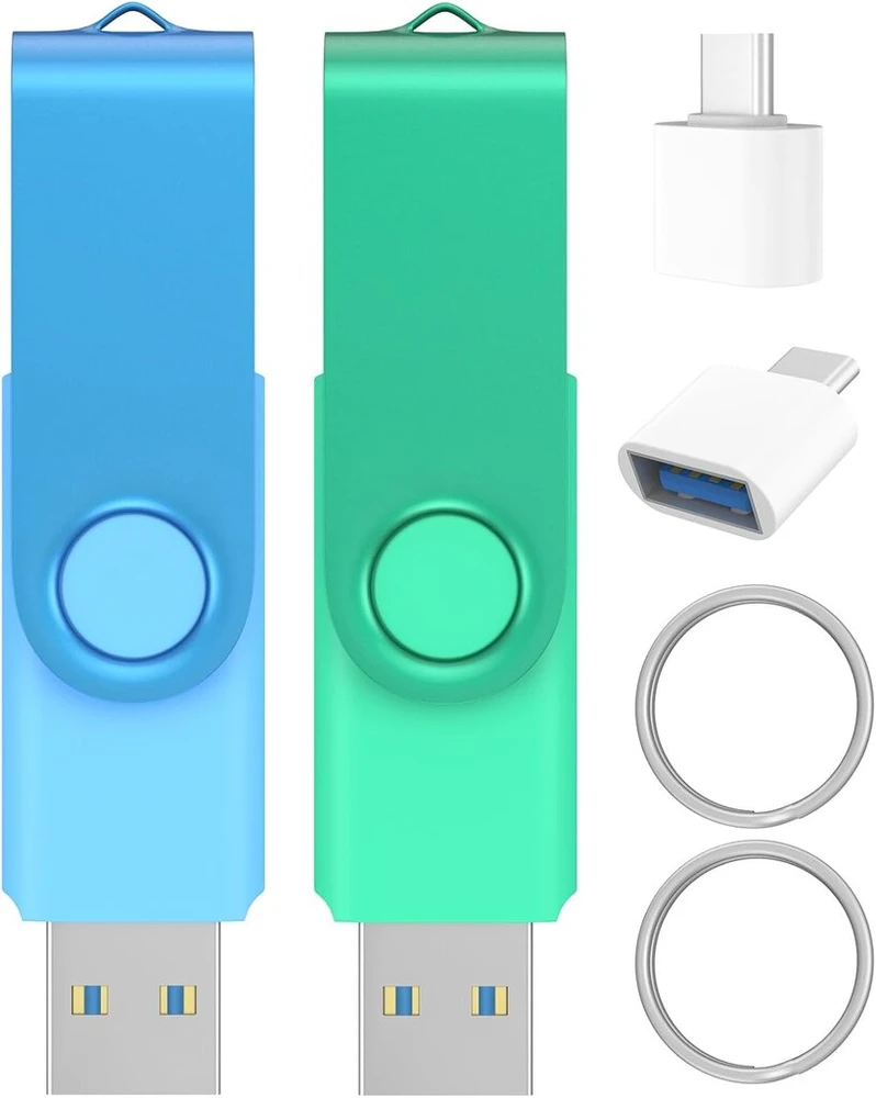 Usb 3.0 atmintinė 64 Gb (2 vnt.) su C tipo adapteriu