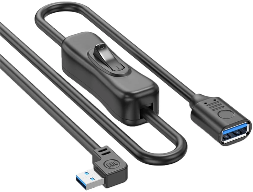 Usb 3.0 Jungiklio Kabelis 1m, A Male/female, 5gbps, 90° Kampas