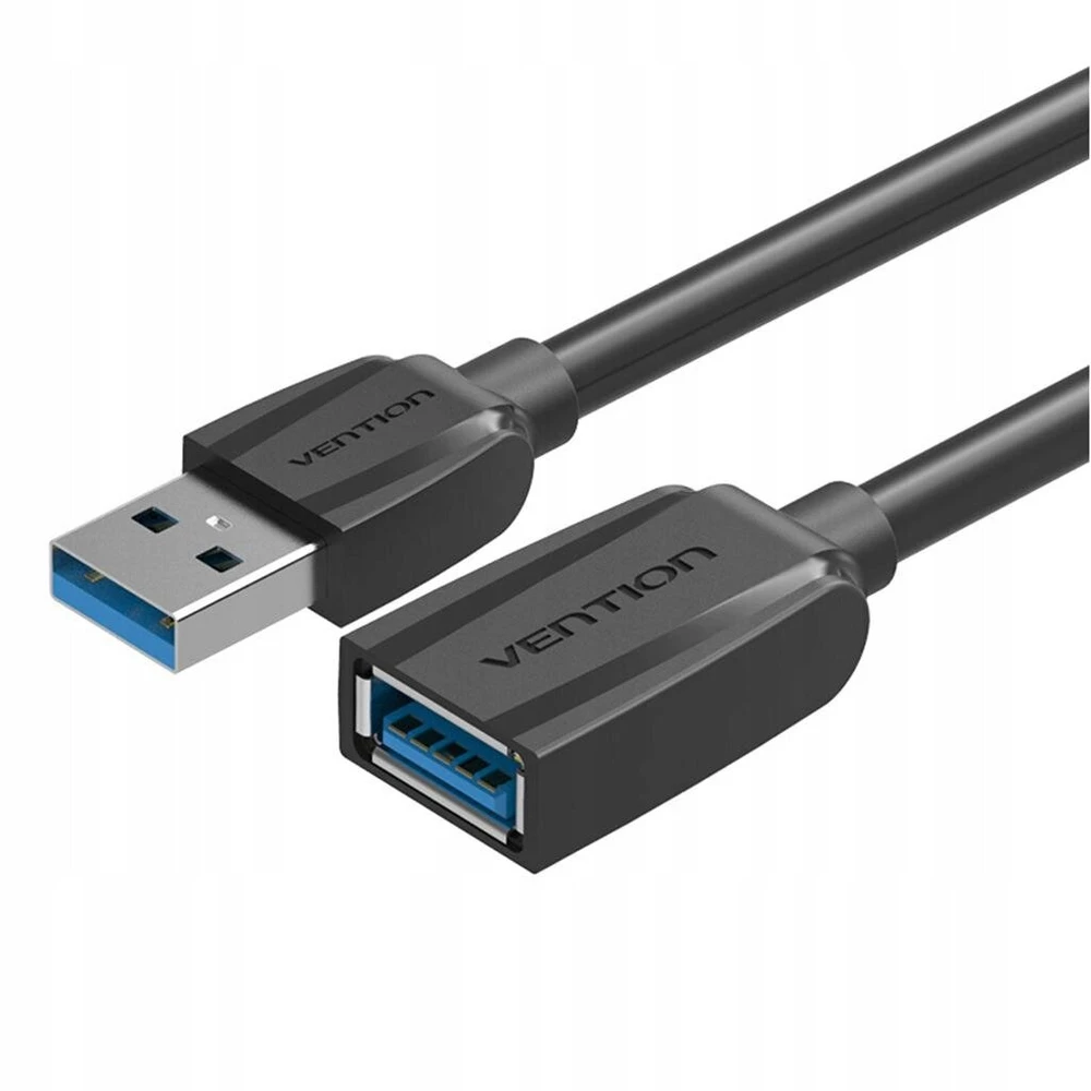 Usb 3.0 kabelio ilgintuvas A tipo kištukas į lizdą, juodas