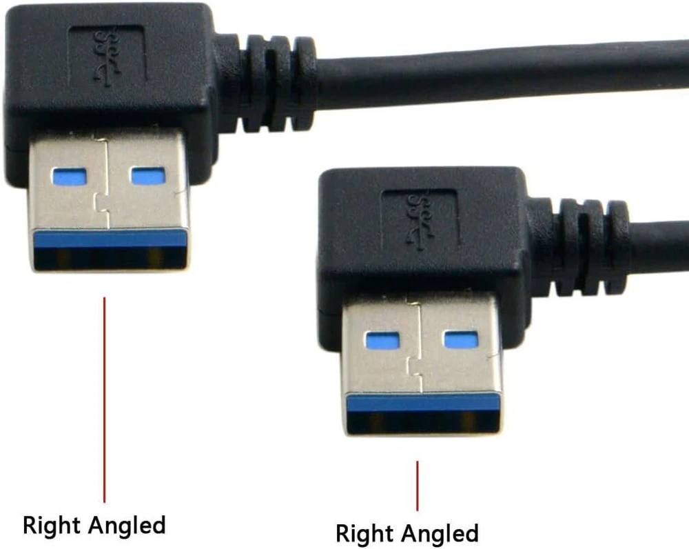 Usb 3.0 Kampinis Laidas (90° Dešinysis) - 20cm