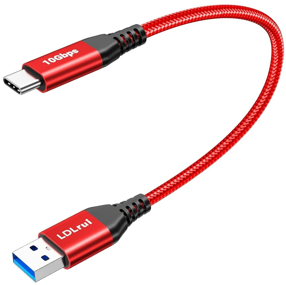 Usb-a į Usb-c 3.2 Gen 2 kabelis, 0.3m, 10gbps, 3.1a, raudonas