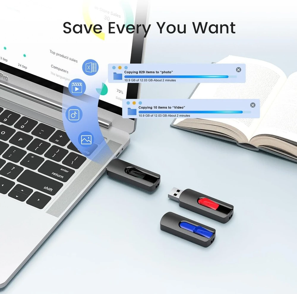 Usb atmintinė 16gb 10 vienetų rinkinys, Vansuny usb atmintinė 16gb 10 vnt. pakuotė, ištraukiama, usb 2.0 16gb atmintinė duomenų saugojimui, atsarginė kopija pc/mac/desktop/laptop/game consoles (įvairiaspalvė, 10 vnt. pakuotė)