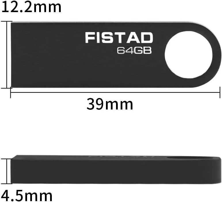 Usb atmintinė 64 gb usb 2.0 mini nešiojama usb atmintinė metalinė atmintinė vandeniui atspari atmintinė, skirta pc, nešiojamam kompiuteriui, planšetiniam kompiuteriui (pilka)