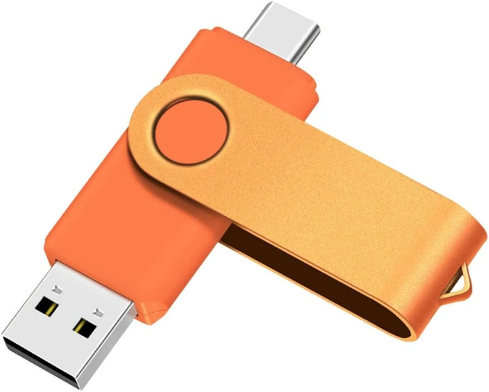 Usb C atmintinė 8gb, Otg, metalinė, oranžinė