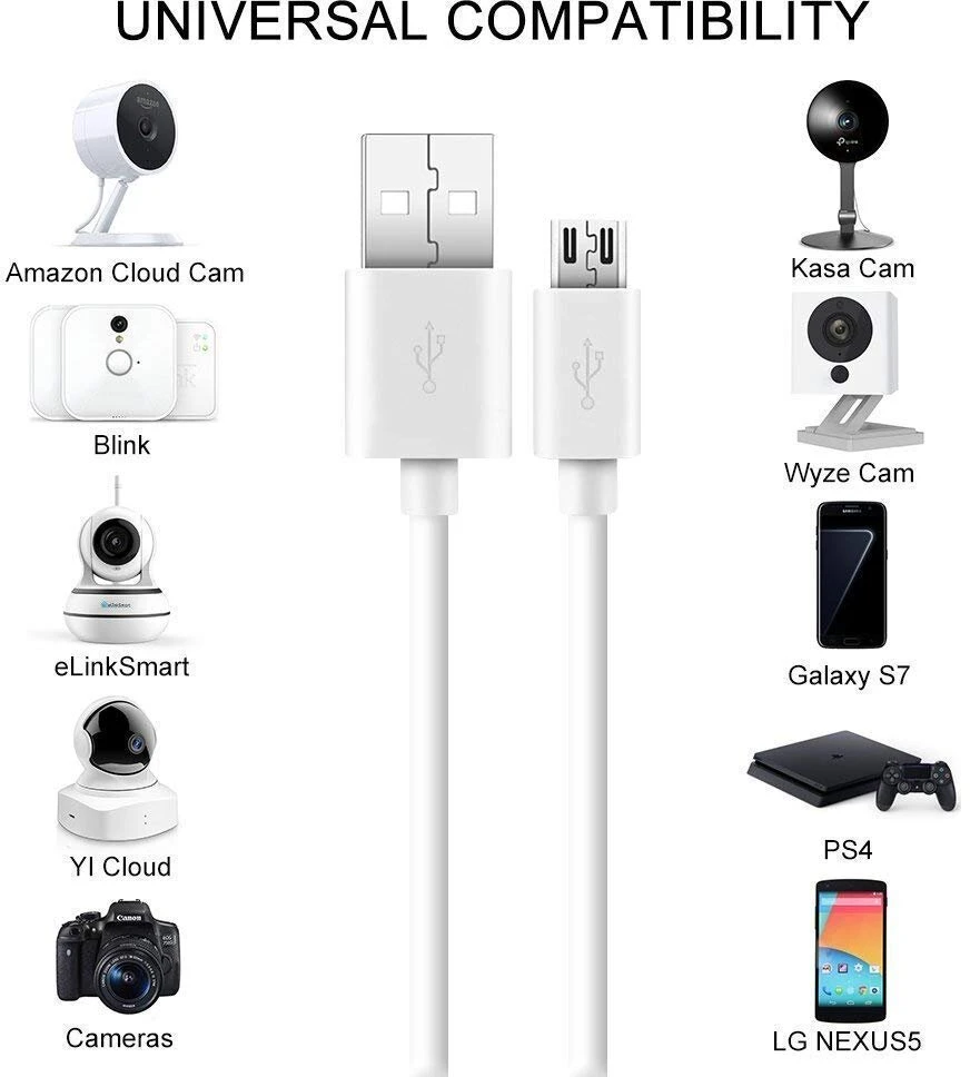 Usb į Micro Usb įkrovimo laidas kameroms, 5m