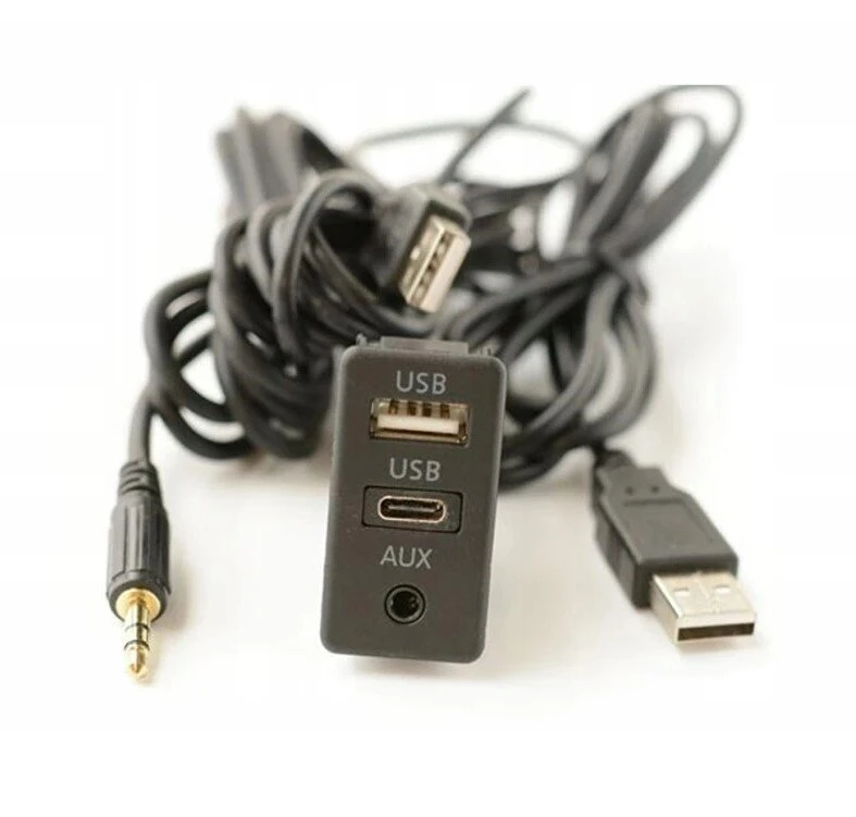 Usb prievado panelis type-c aux usb ilgiklis adapteris 3