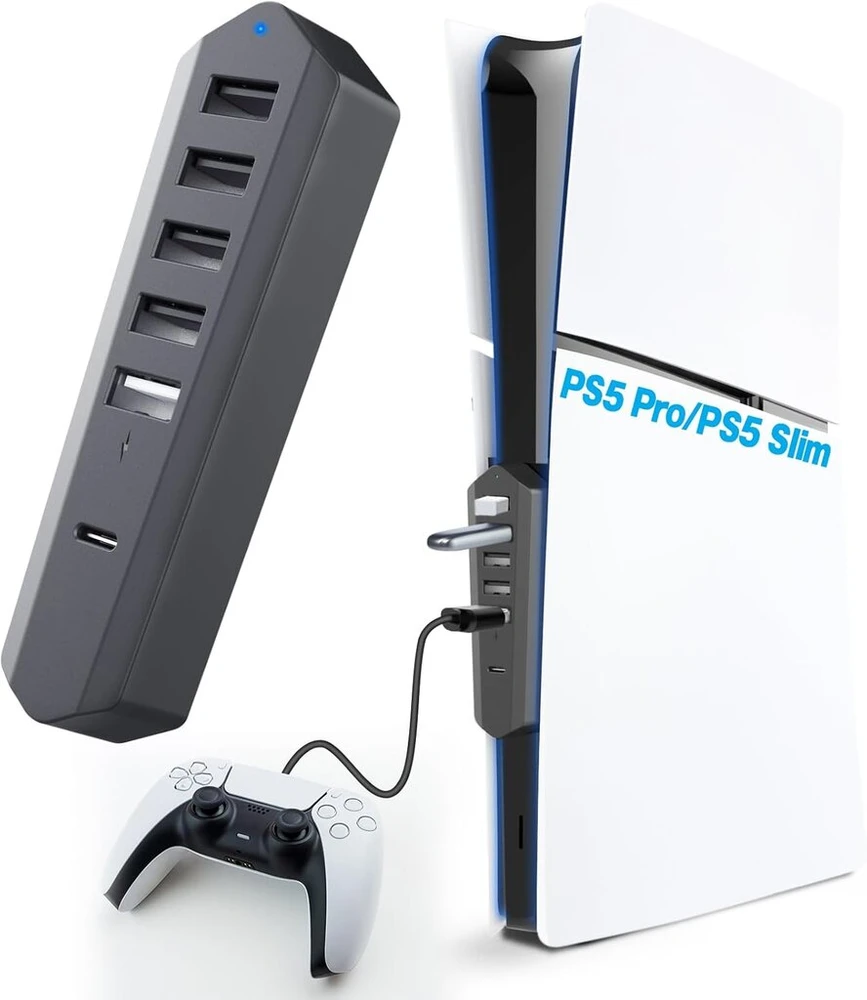 Usb šakotuvas Ps5 Pro/slim konsolei, 6 prievadų