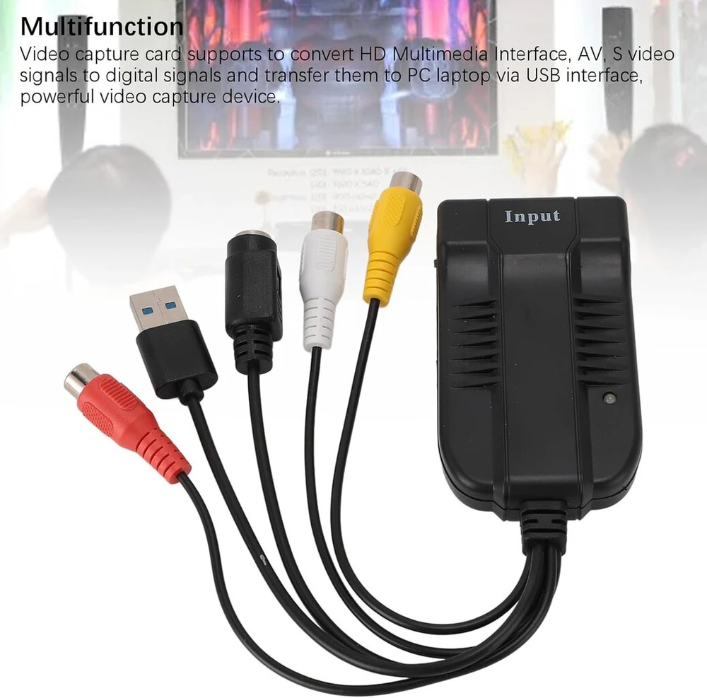 Vaizdo plokštė Usb vaizdo įrašymo plokštė hdmi s-video į usb audio video įrašymo įrenginį 1920 x 1080 @ 30hz, skirta 7, 8, 10, 11, skirta linux, skirta os x
