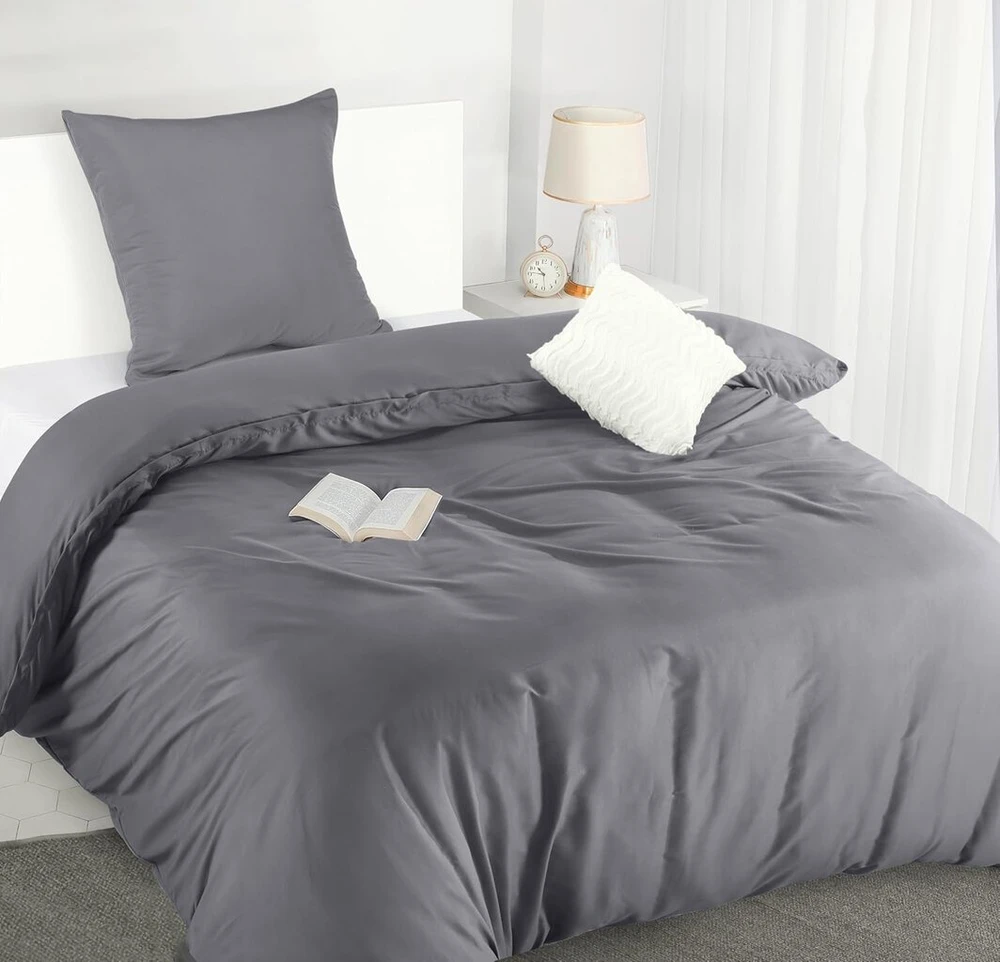 Utopia Bedding patalynės komplektas 135 x 200 cm, mikropluošto antklodės užvalkalas 135 x 200 cm + 1 pagalvės užvalkalas 80 x 80 cm, pilkas