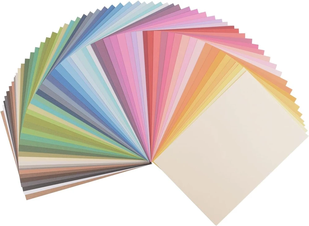 Vaessen Creative 2927-999 Florence popierius, tamsios spalvos, 216 g/m², din a4, 60 vienetų, glotnus, skirtas scrapbooking'ui, atvirukų gamybai, štampavimui ir kitiems popieriaus amatams, įvairiaspalvis