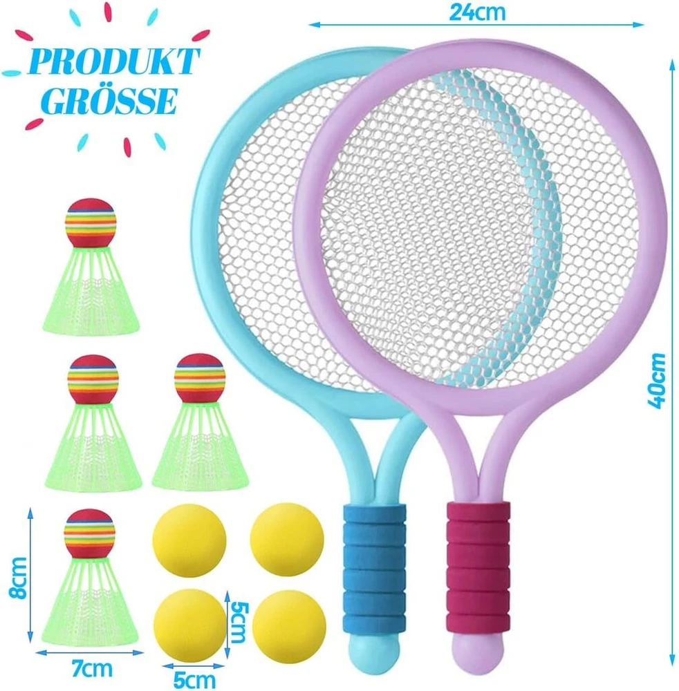 Vaikiška teniso raketė, Anyingkai vaikiškų kamuoliukų rinkinys, paplūdimio teniso raketė, badmintono raketė vaikams, badmintono rinkinys vaikams, teniso raketės dovanų rinkinys vaikams, lauko, vidaus sportas