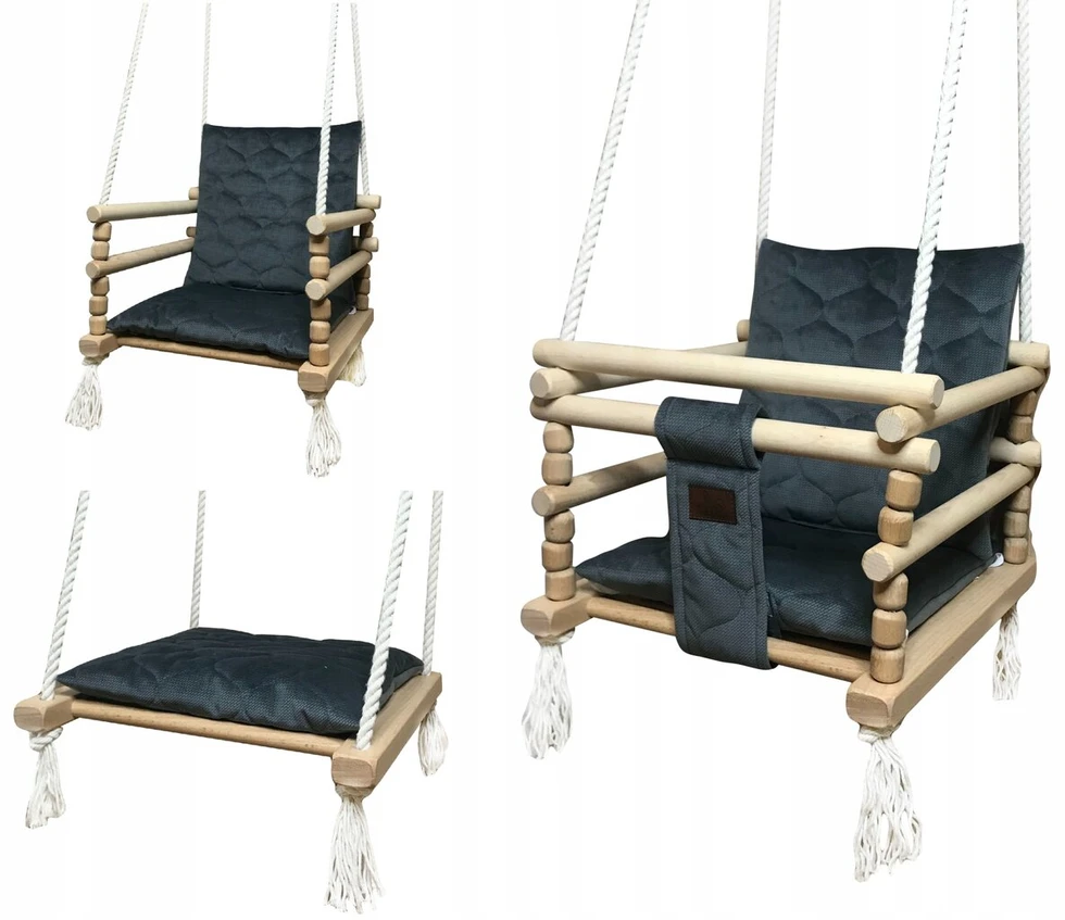 Vaikiškos sūpynės kambariui 3in1 - Graphite - dovana