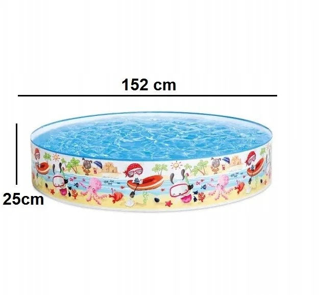 Vaikų baseinas Intex 152x152x25 cm, spalvotas