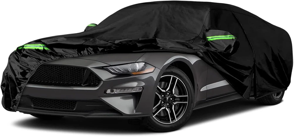 Vandeniui atsparus automobilio uždangalas, tinkantis ford mustang 2005–2023 m., visų oro sąlygų automobilio uždangalai su užtrauktuku apsaugai nuo sniego, lietaus, dulkių, krušos