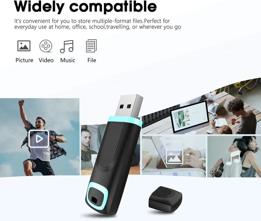 Vansuny Usb 3.0 atmintinė 512gb su Led indikatoriumi, ciano spalvos