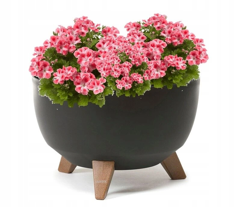 Vazonas ant 3 kojų Roma Bowl juodas, A:23 cm, 29x29