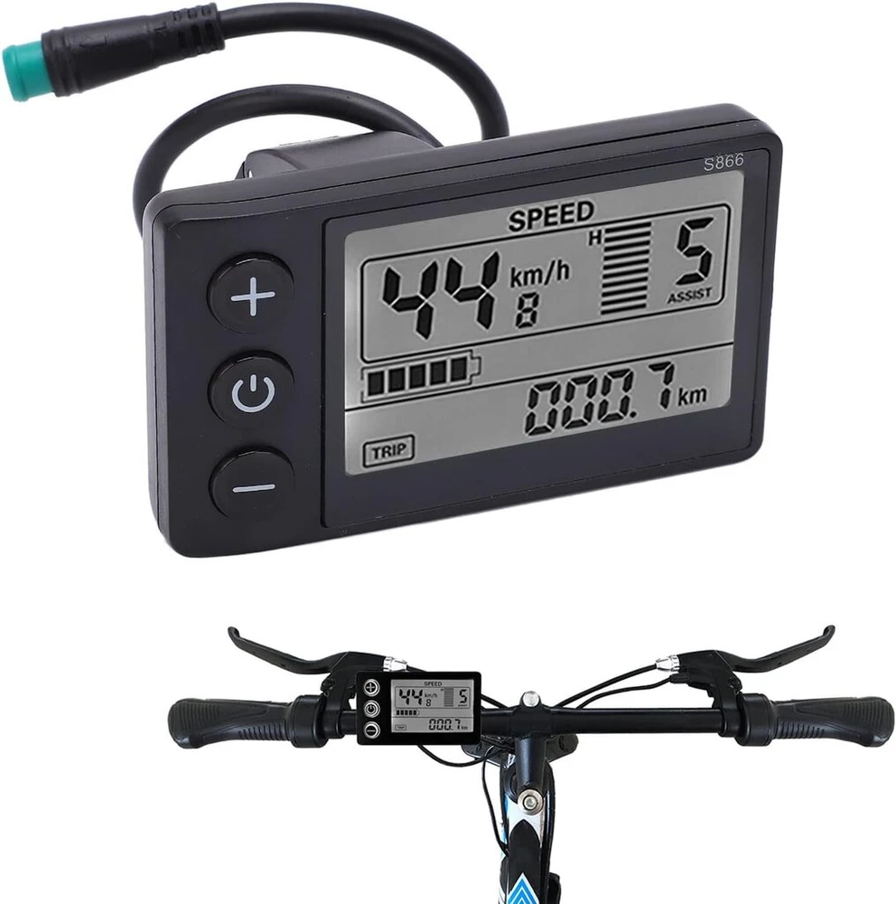 Vbestlife Elektrinio dviračio Lcd ekranas, 24v 36v 48v valdymo skydelis Lcd didelis vaizdo dviračio matuoklis, greičio ekranas, daugiafunkcinis vandeniui atsparus plento dviračio ekranas