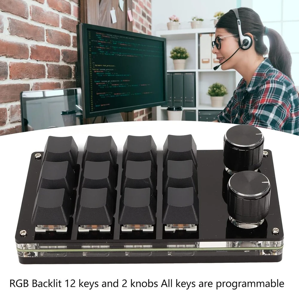 Vbestlife programuojama makro klaviatūra 12 klavišų 2 mygtukai Rgb maža programuojama Macropad mechaninė Osu klaviatūra programuojama Diy klaviatūra žaidimams biurui medijai