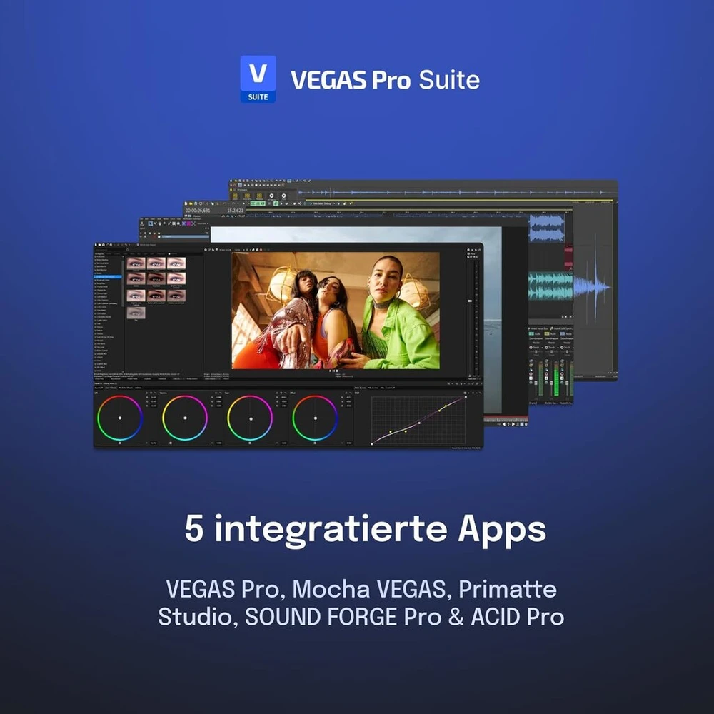 Ausinės Vegas Pro Suite 21 – pilnai integruotas įrankių rinkinys turinio kūrėjams | vaizdo įrašų redagavimo programa | vaizdo įrašų apipjaustymo programa | Windows 10/11 Pc | 1 licencija
