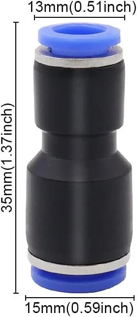 Ventiliatorius Jpghaha Pneumatinės jungtys 6 mm į 8 mm, 10 vnt., greitosios jungtys su kintamu skersmeniu, skirtos oro ir vandens prijungimui