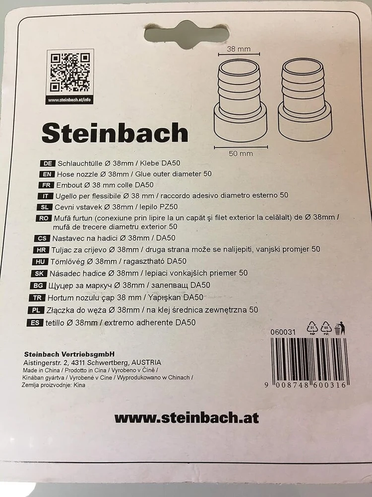 Ventiliatorius Steinbach Antgalis, baltas, Ø 38 mm x jungtis klijuojant Da 50