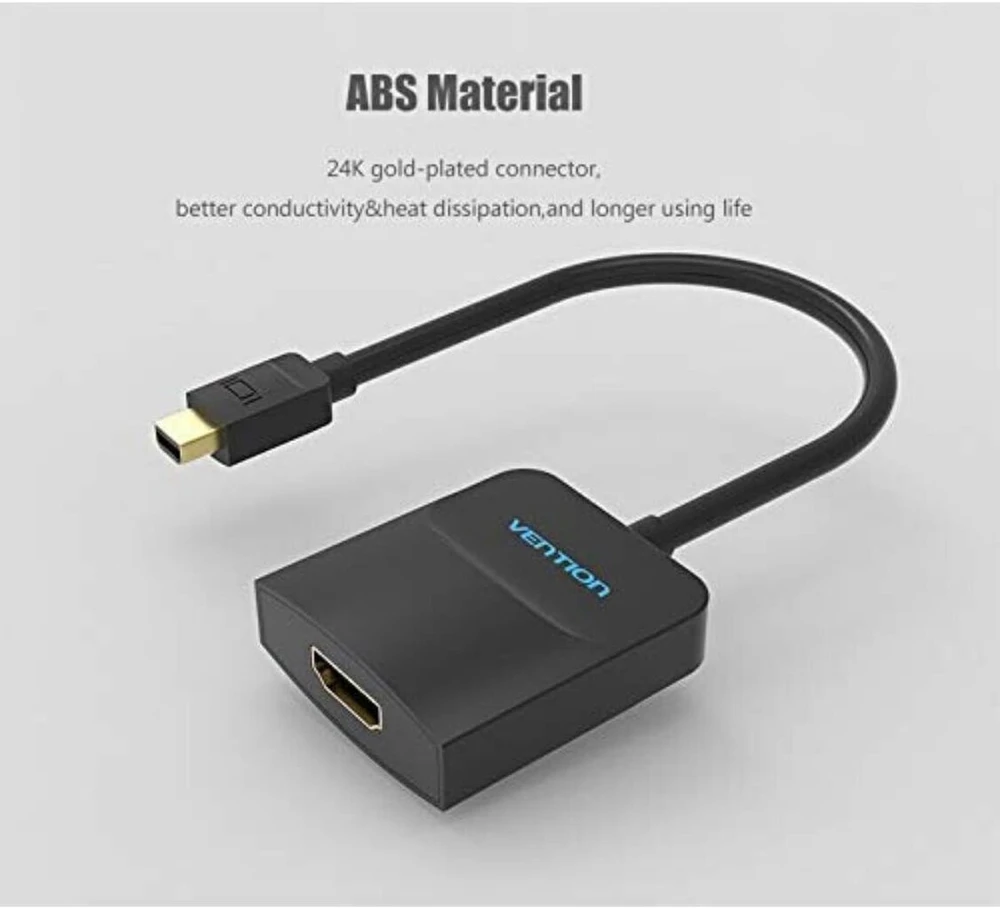 Vention Displayport Mini į Hdmi kabelis Hbcbb 10 cm, juodas
