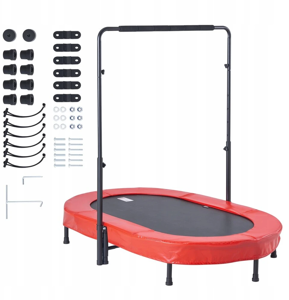 Vevor batutas 143,5 cm, 100 kg apkrova, reguliuojamo aukščio, raudonas, vaikams