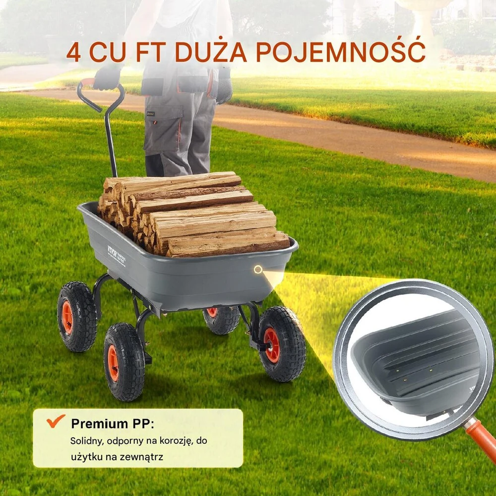 VEVOR Patvarus sodo vežimėlis 272 kg