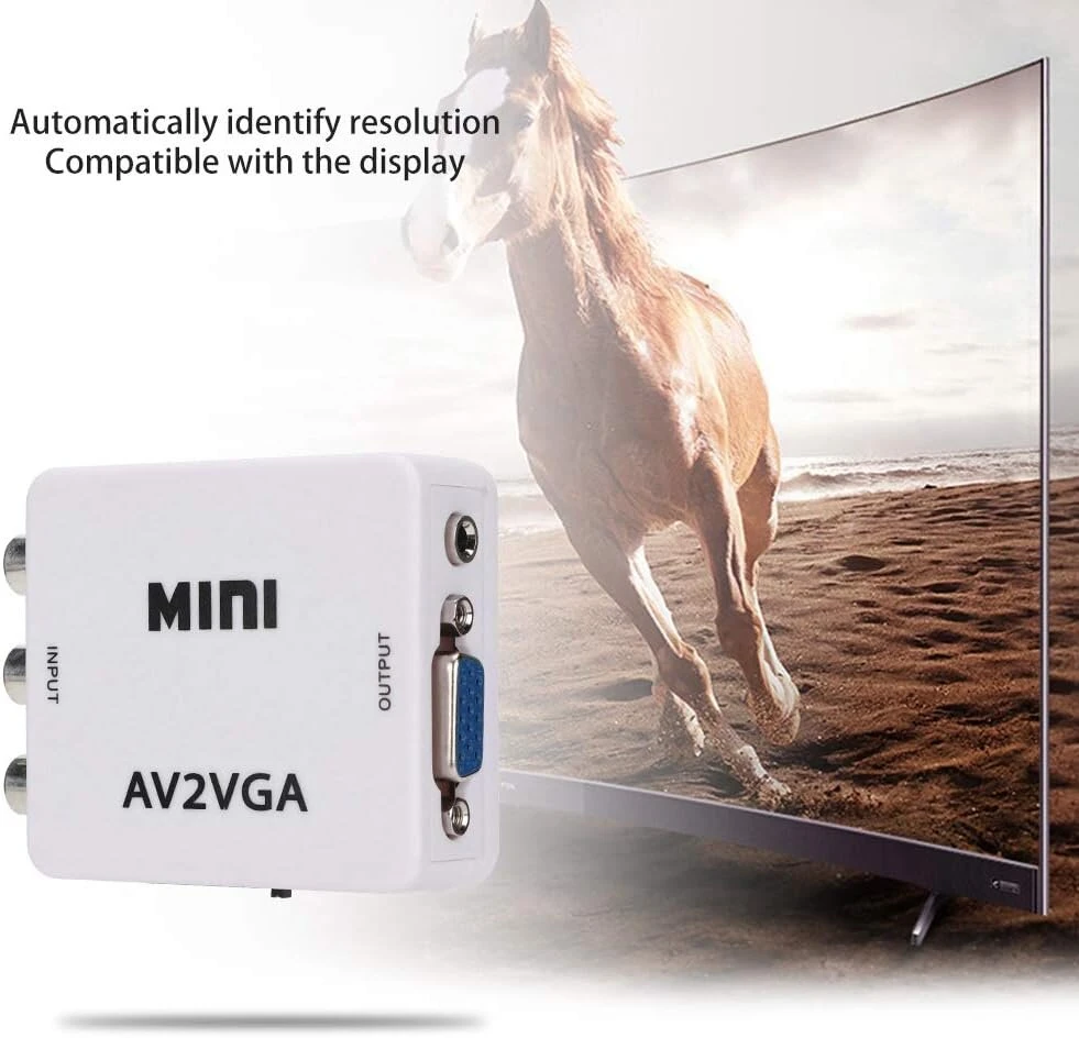Televizorius Vga į vaizdo konverteris, 480p composite av į vga adapteris vga į vaizdo konverteris, hdmi 480p automatinė rezoliucija, tv priedėlis audio tv į pc vaizdo konverteris