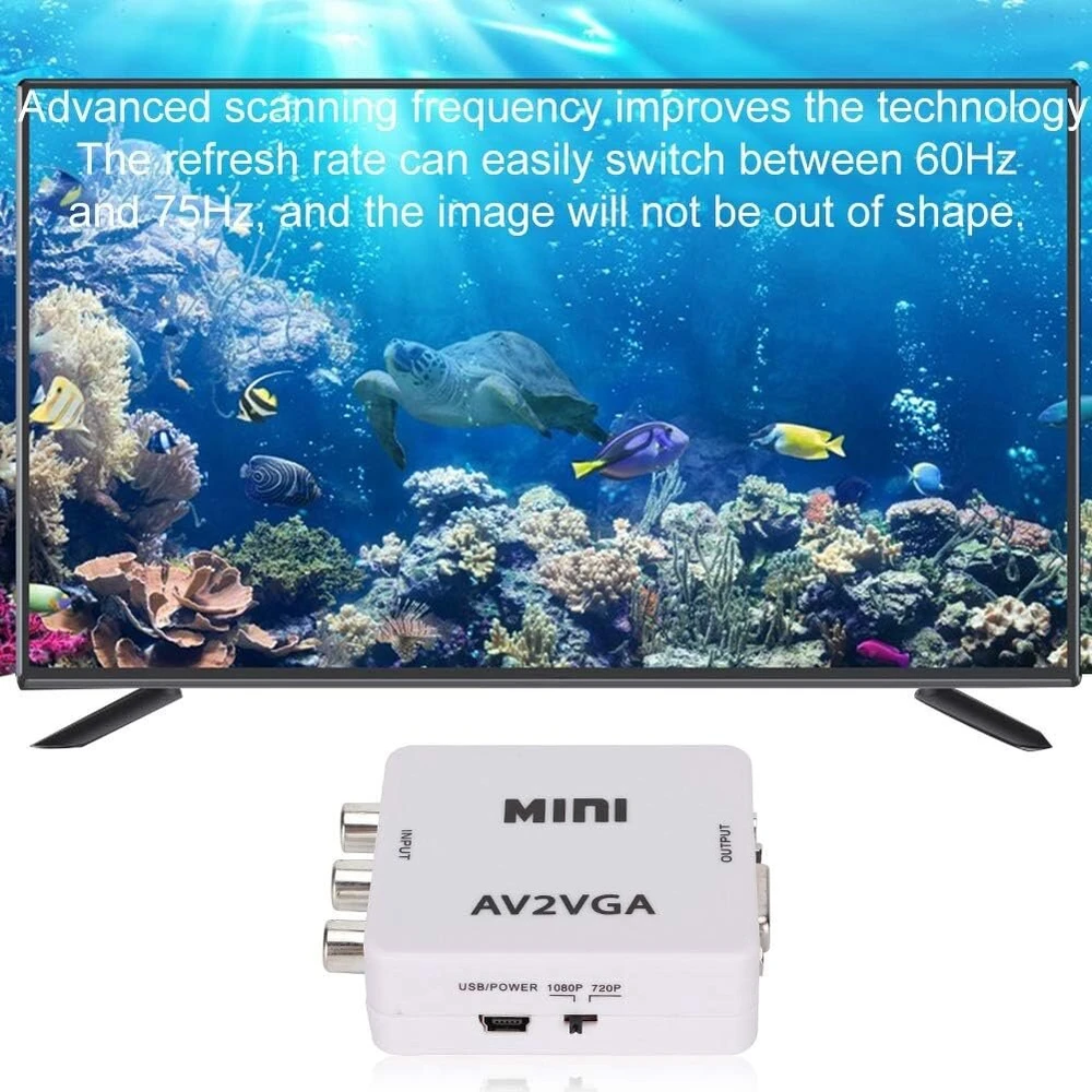 Televizorius Vga į vaizdo konverteris, 480p composite av į vga adapteris vga į vaizdo konverteris, hdmi 480p automatinė rezoliucija, tv priedėlis audio tv į pc vaizdo konverteris