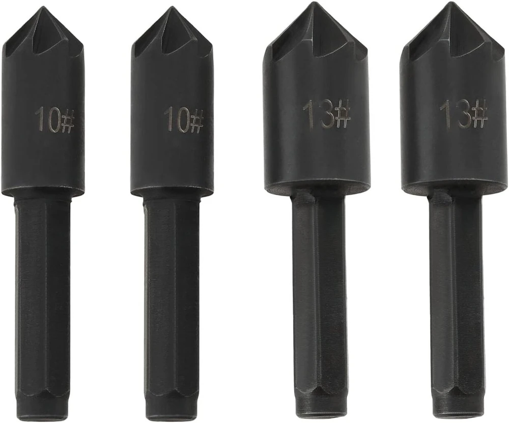 Vgol 7 briaunų 10 mm 13 mm 1/4" šešiakampis įleidžiamas grąžtas šešiakampis grąžtas plieno įleidžiamas įrankis medienos apdirbimo įrankis anglinio plieno medienos apdirbimo įrankiai 4 vnt.