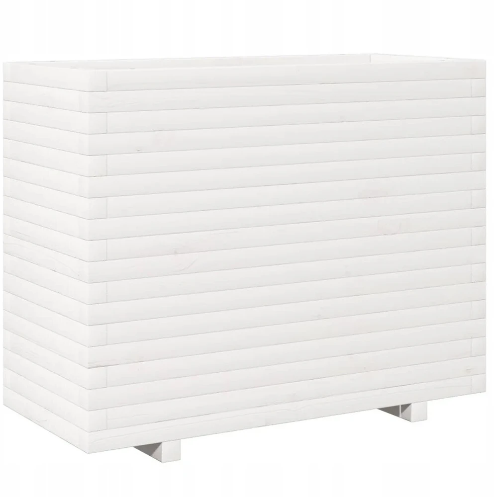Vidaxl sodo lovelis, baltas, 90x40x72,5 cm, pušies medienos masyvas