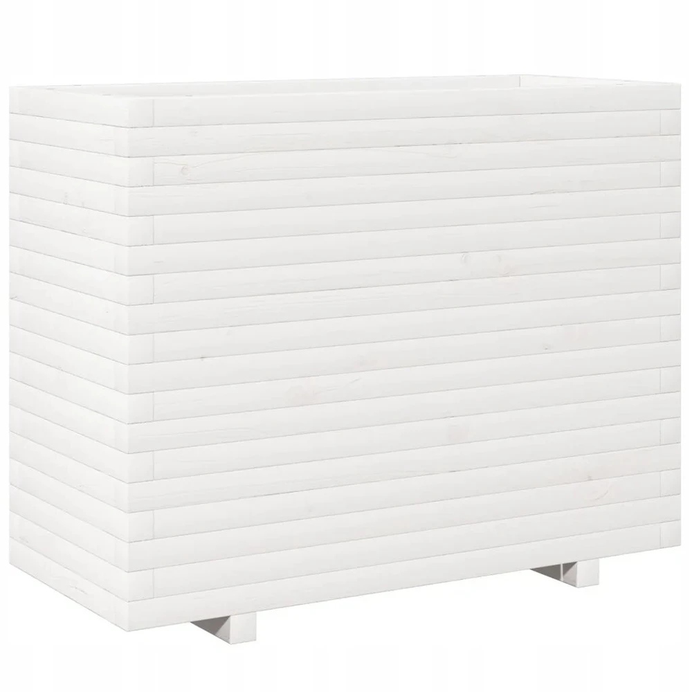 Vidaxl sodo lovelis, baltas, 90x40x72,5 cm, pušies medienos masyvas