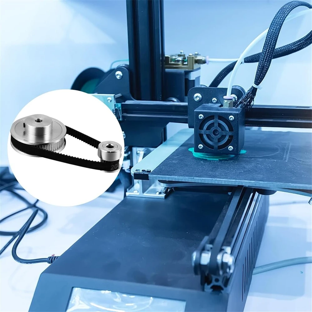 Villcase Skriemulys 3d spausdintuvui, 2 vnt., 60 dantų 2g 5 mm pavara, 2 vnt., 20 dantų 5 mm pavara, 2 vnt., 6 mm skriemulys su šešiabriauniu varžtu