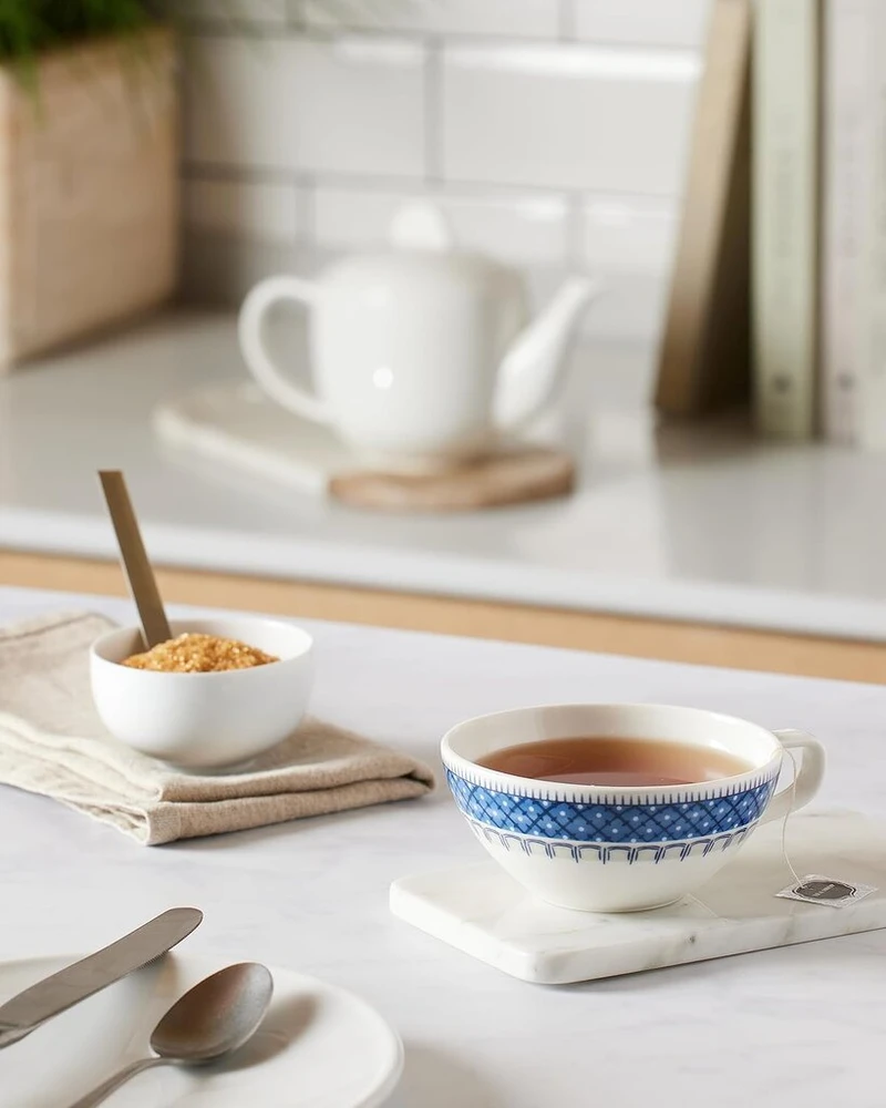 Villeroy & Boch Casale arbatos puodelis, porcelianas, mėlyna/balta, 0,24 litro