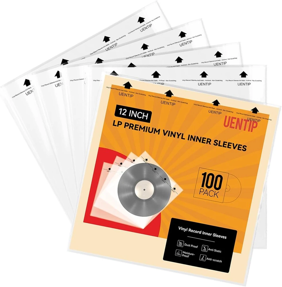 Vinilinė plokštelė Uentip 100 x 3 sluoksnių archyvinės kokybės vinilinių plokštelių vidinės įmautės apsaugo jūsų Lp albumus nuo įbrėžimų, purvo ir dulkių, be rūgščių išorinė įmautė (vidinės įmautės square)